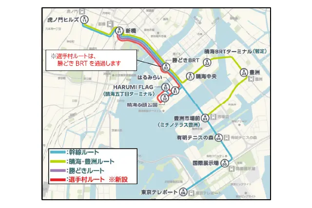 東京BRTの走行ルート