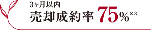 3ヶ月以内売却成約率75%