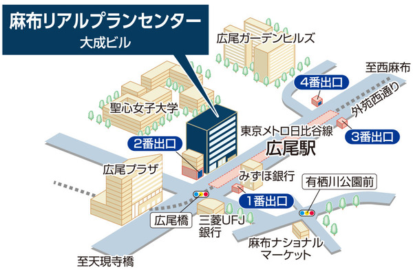 麻布リアルプランセンターの店舗地図 三井不動産リアルティ