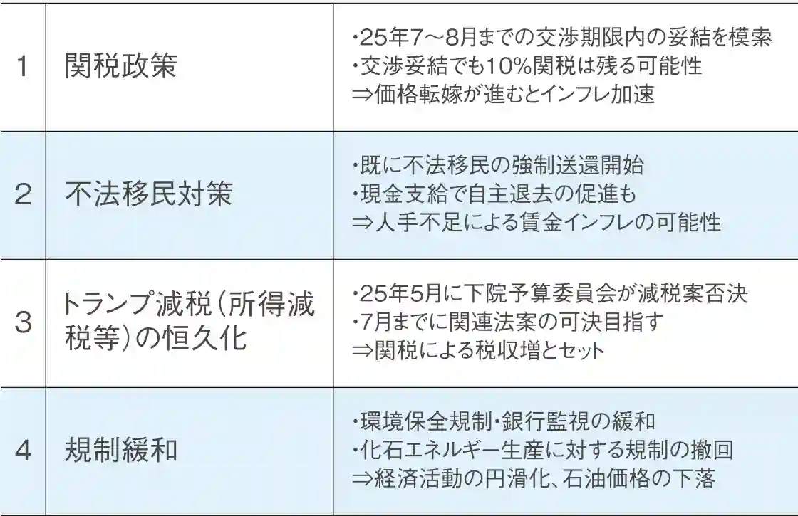 図表9 第2次トランプ政権の主な政策