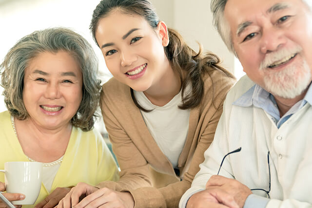 老夫婦と子ども