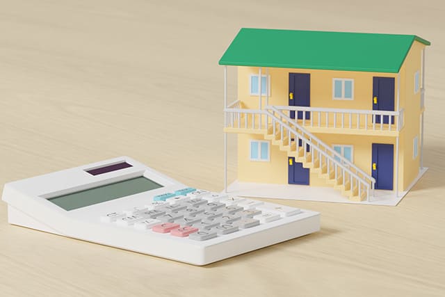 電卓とアパート