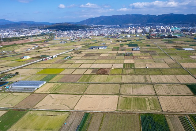 田畑が広がる市街化調整区域