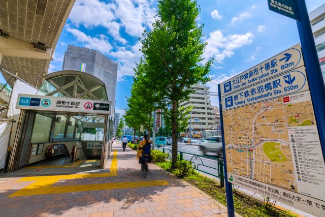 麻布十番駅の近くの街