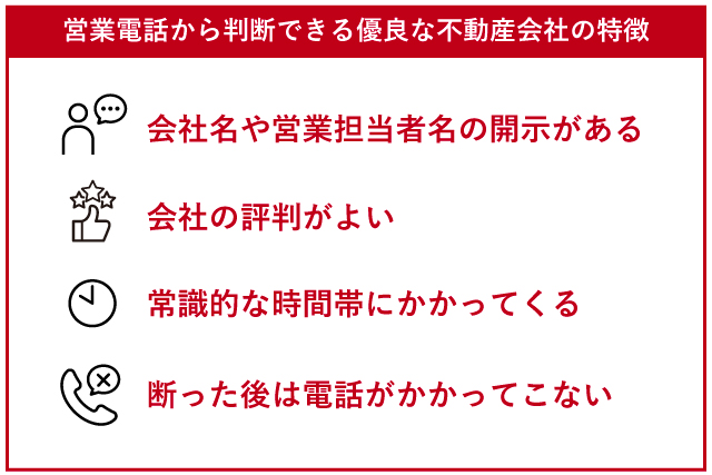 営業電話から判断できる優良な不動産会社の特徴
