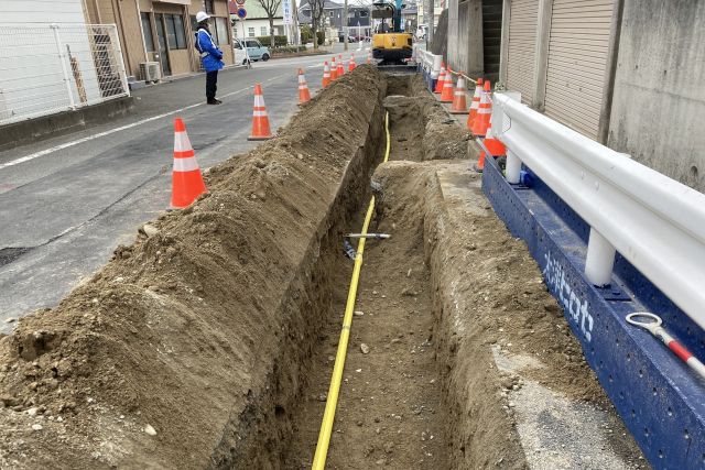 ガスの掘削工事