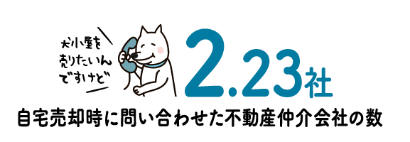 2.23社 自宅売却時に問い合わせた不動産仲介会社の数