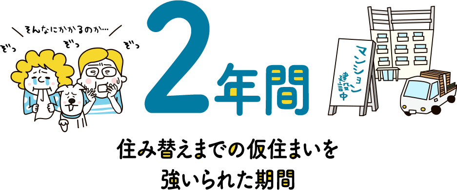 2年間 住み替えまでの仮住まいを強いられた期間