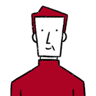 赤い服を着たシニア男性イラスト